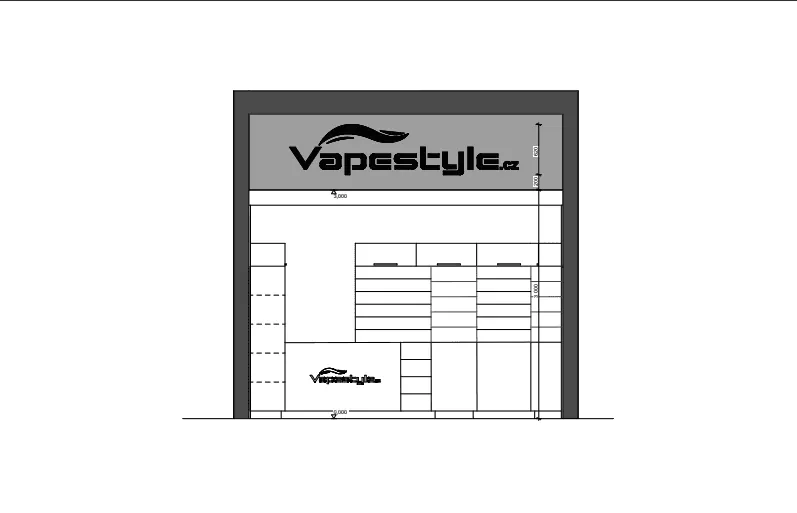 Vizualizace a design project prodejny Vapestyle v OC Westfield Chodov – fotografie 3